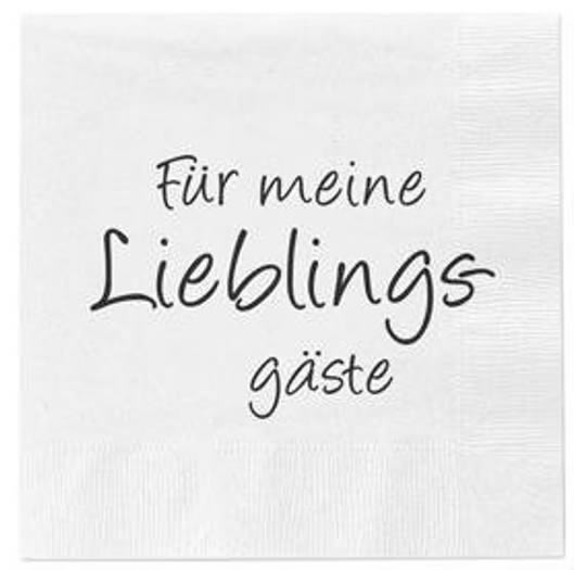 Servietten SPRÜCHE aus Papier und sind mit einem kalligrafischen Spruch